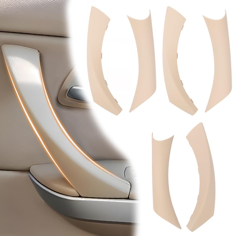 BJchiwu 6PCS/Set Interior Inner Inside Door Pull Sticky Handle Cover for BMW 3 Series E90/E91/E92/E93 320 325 328 335 330 M3 (2004-2011) Left and Right Passenger Side (Beige) - Image 1